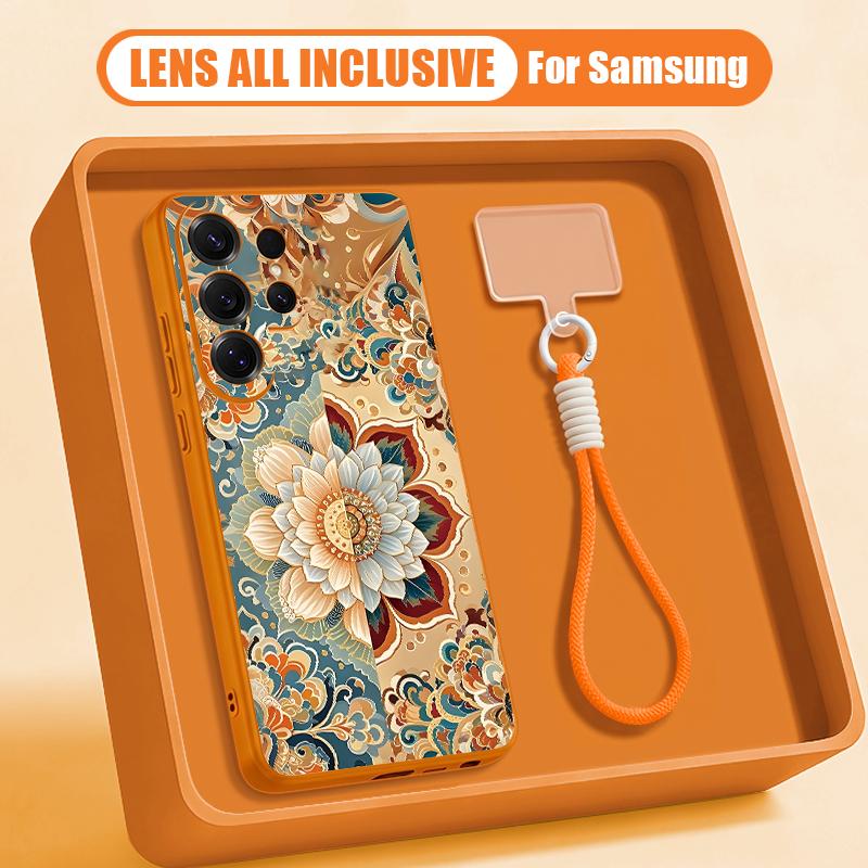 Vintage Mandala Floral Case For Samsung S26 Ultra S25 FE S24 S24 Plus A57 A37 A17 A56 A36 A16 A55 A35 A15 A54 5G Hybrid Magnetic Matte Cover