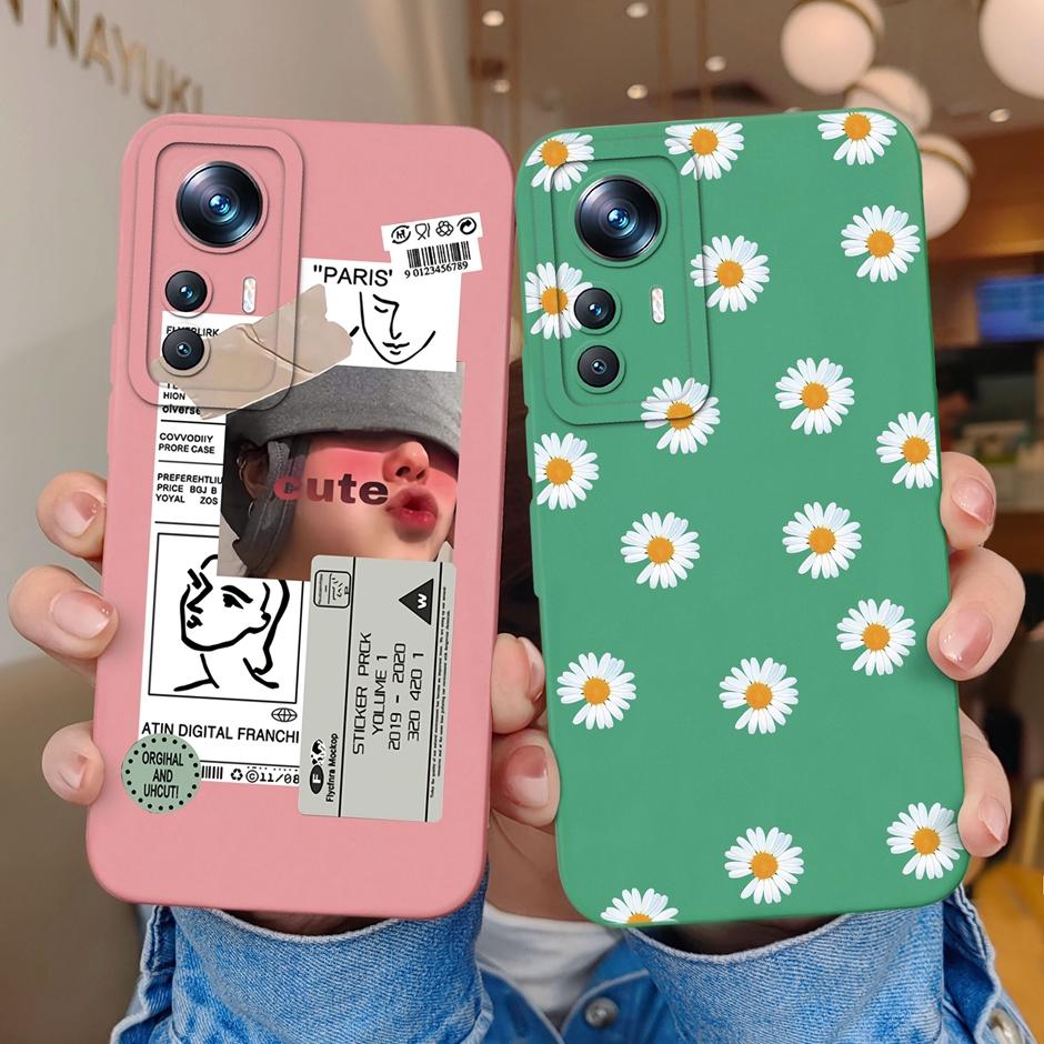 For Xiaomi 12T Case Hot New Design Cute Cat Butterfly Cartoons Matte Liquid Silicone Shell For Xiaomi 12T Pro Ultrathin Fundas