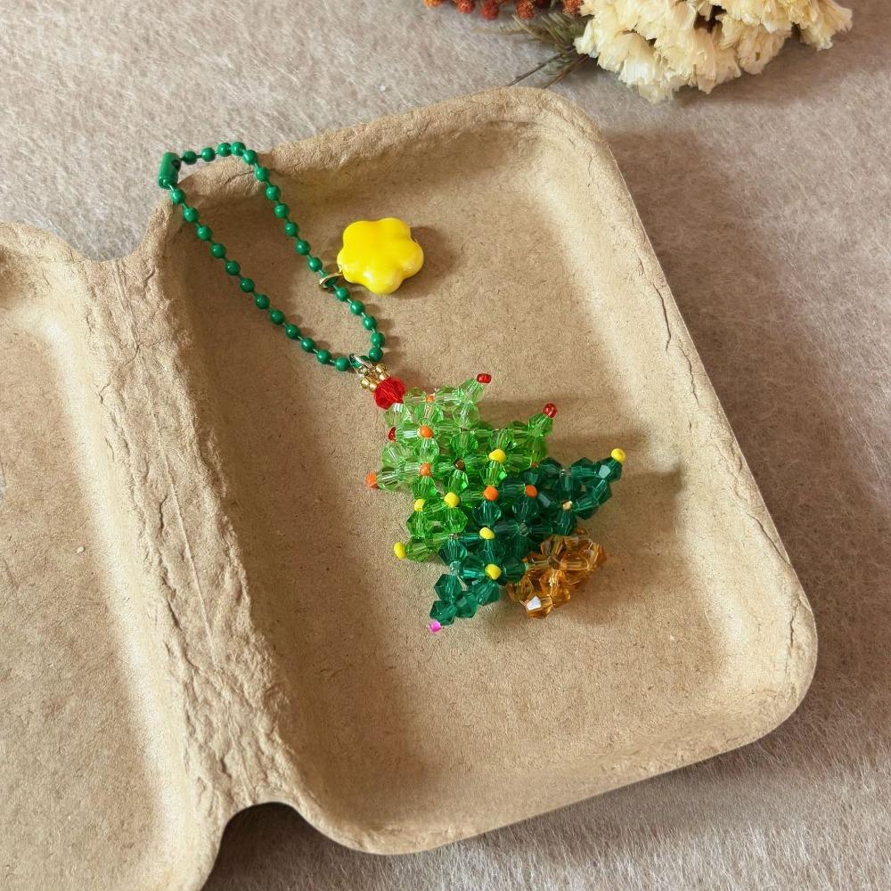 1pc Christmas Beaded Tree Star Bell Pendant for Bag Keychain Christmas Tree Ornament Party Home Decor Gift Accessories Keychain
