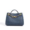Woven Cowhide Metal Rope Buckle Shoulder Bag Fashion Trend Niche Portable Commuter Spot Model