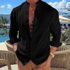 Linen button casual shirt summer shirt new flat lead summer daily vacation wear