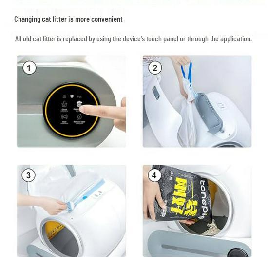 Smart Ozone Deodorizing & Automatic Cleaning Cat Litter Box - Anti-Splash, Extra Large, Fully Enclosed Pet Toilet