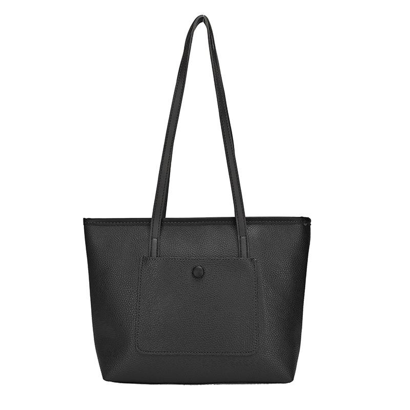 Large-capacity Bag Women's New Versatile Simple Shoulder Messenger Bag Textured College Student Commuting Tote Bag
