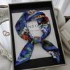 Vintage oil painting 111 mulberry silk double crepe silk scarf women's light luxury blue scarf scarf scarf square scarf