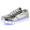 Bunte leuchtende Schuhe LED leuchtend aufladbar hell Herren und Damen Paar Lichtschuhe Gold und Silber Spiegel fluoreszierend leuchtende Lederschuhe
