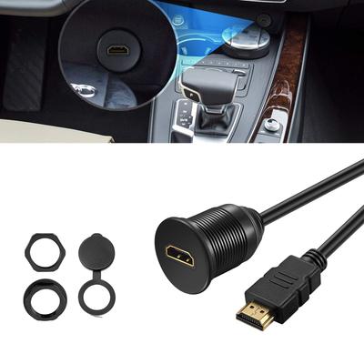 Car Boat HDMI-compatible Panel Flush Mount Cable Extension Cord for Viehicles Motorcycles Mount Gold Plated Connectors