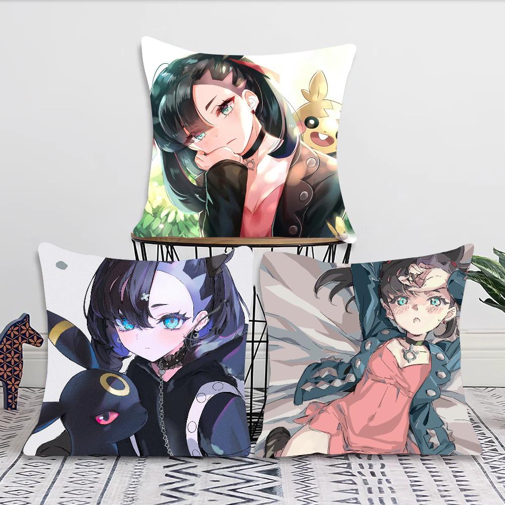 Marnie Animation P-Pokemon Pillow Case Square Pillow Bedroom Sofa Leisure Comfort Cushion Car Living Room Home Decoration 40X40