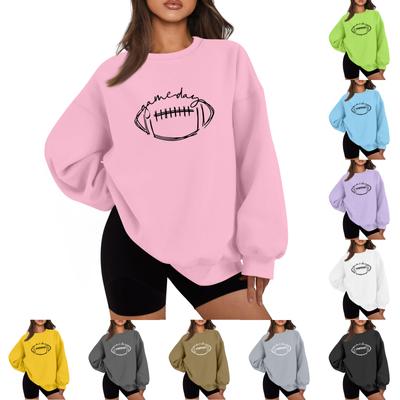 Women's Casual Fashion Long Sleeve Print Round Neck Loose Sweatshirt Top