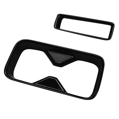 2Pcs Car Glossy Black Center Console Water Cup Holder Decoration Cover Trim Stickers for Honda HRV HR-V Vezel