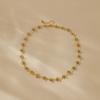 Minimalist Fresh Vacation Style Real Gold Plated Colorful Crystal Beaded Clavicle Necklace For Women