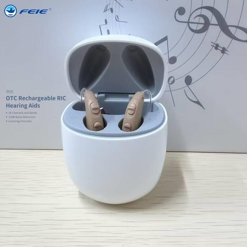 16 Channel Rechargeable RIC Hearing Aid Digital BTE Hearing Aids Adjustable Tone Sound Amplifier Deaf Elderly E6 Right Ear