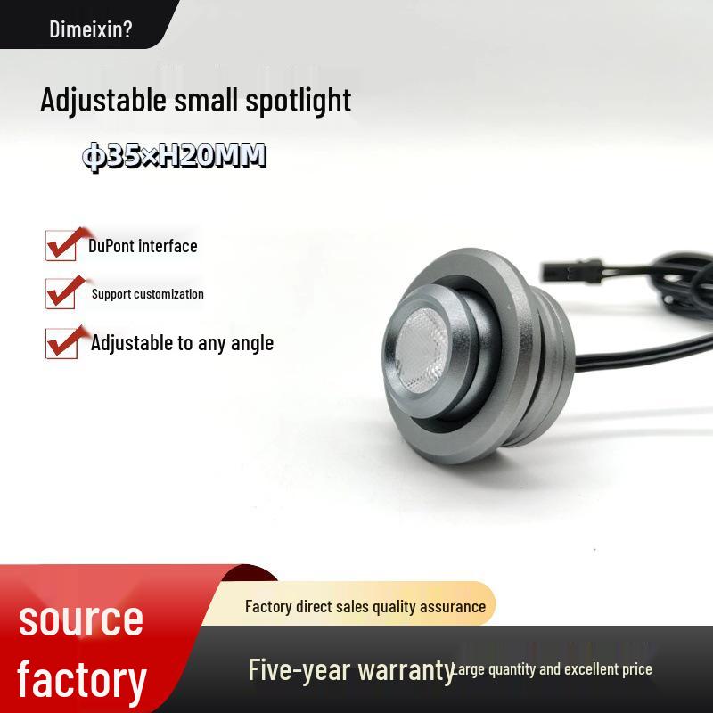 

DC12/24V Adjustable Mini Recessed Low-Voltage Spotlight for Aisles, Living Rooms, and Cabinets. Neutral Light 4000K