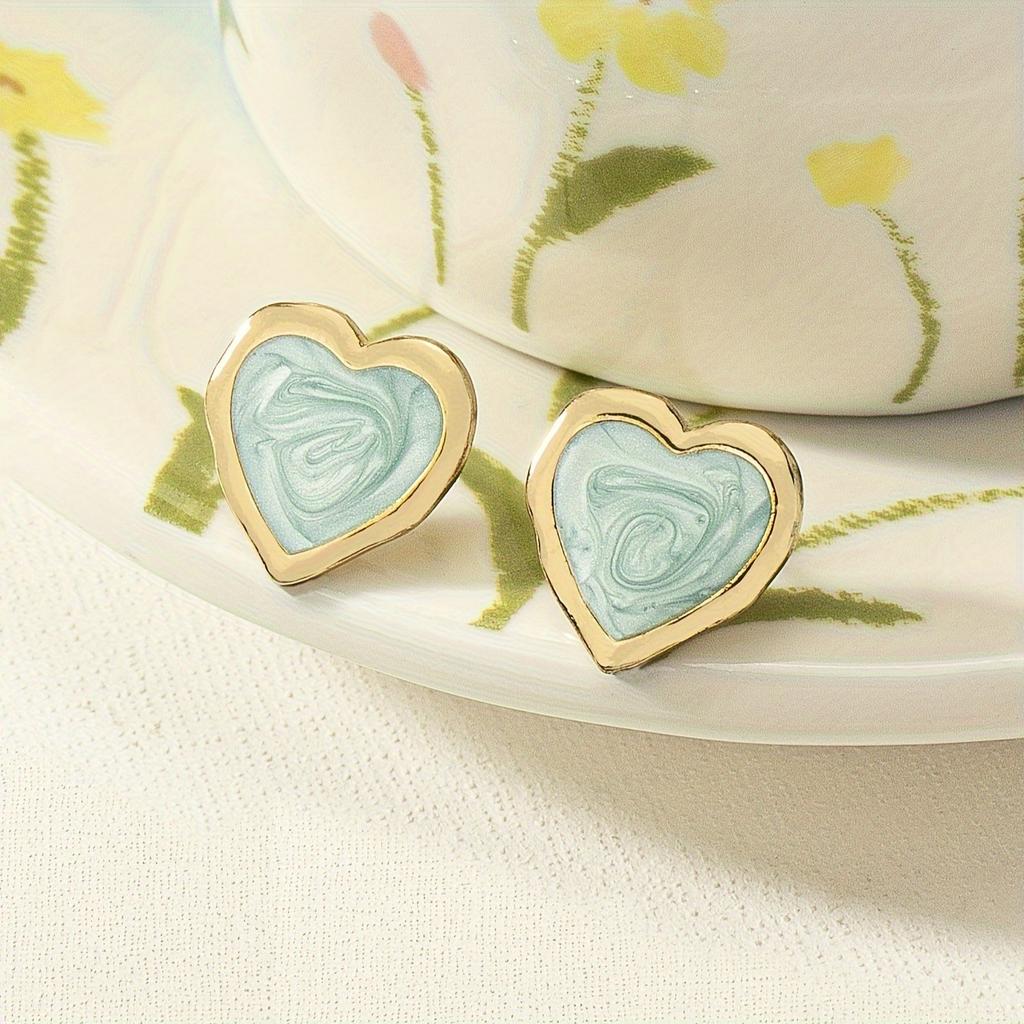 Love Geometric Irregular Stud Earrings Retro Temperament Earrings Earrings