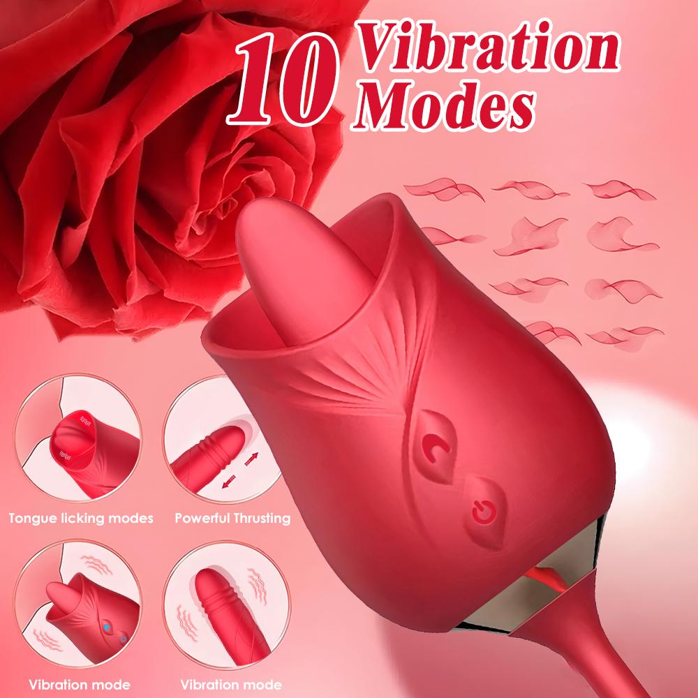 2 In 1 Tongue Licking Vibrator for Women Clitoris Nipple Stimulator Female Masturbator with Wiggle Vagina Vibrator Women Sex Toy