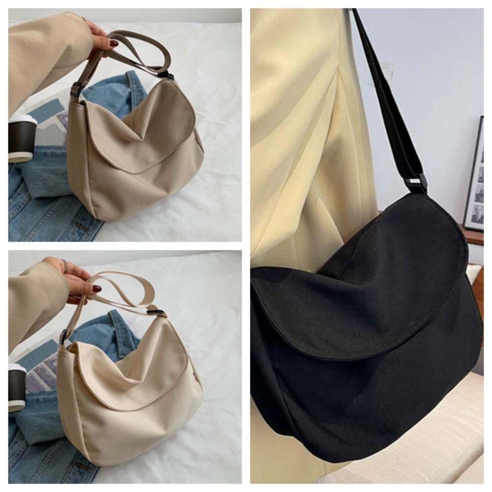 Adjustable Strap Nylon Square Bag Japanese Style Women Messenger Pouch  Storage