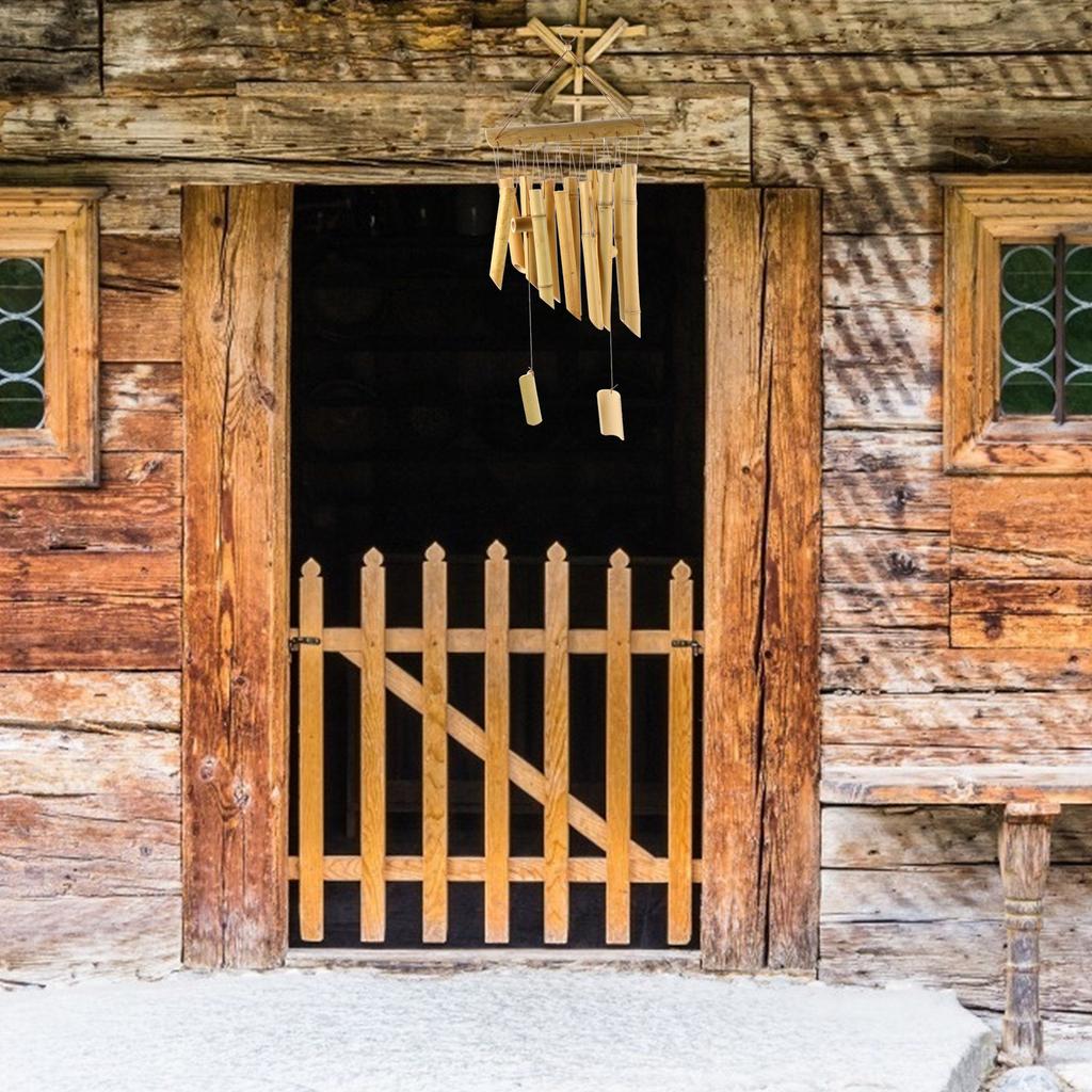 Bamboo Wind Chimes Hanging Decor Home Bell Pendant Garden Outdoor Spinner Eco Friendly Creative Gift Idea