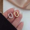 Foxanry Prevent Allergy Color Stud Earrings France Modish Stylish Retro Handmade U Shape Circle Bride Jewelry Souvenir GiftsFashion Stud