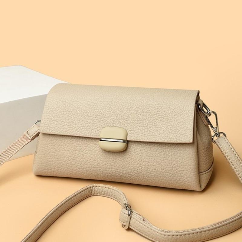 Bolsa Mensageiro Simples Feminina, Bolsa Transversal Casual, Bolsa de Ombro da Moda, Bolsa de Mão em Couro PU Macio, Adequada para Uso Diário e Compras