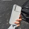 Elegant Faux Leather Cover for realme Narzo 20 Pro Shiny Plated Edge & Large Lens Design Case