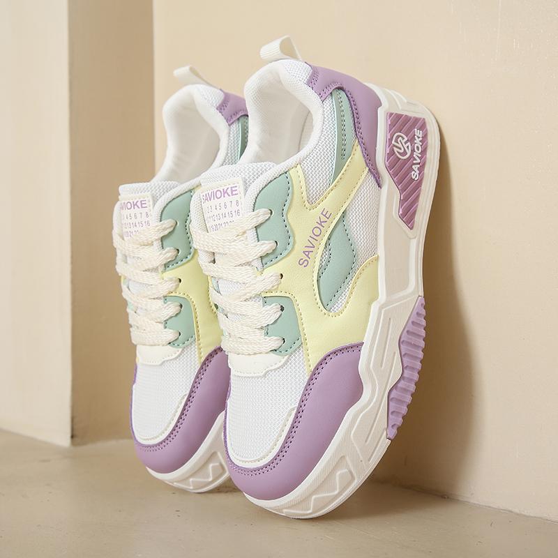 Fashion CRLAYDK Summer Women's Platform Sneakers Skateboard Walking Casual Shoes Ladies Breathable White Lace Up Sports Shopping Tennis