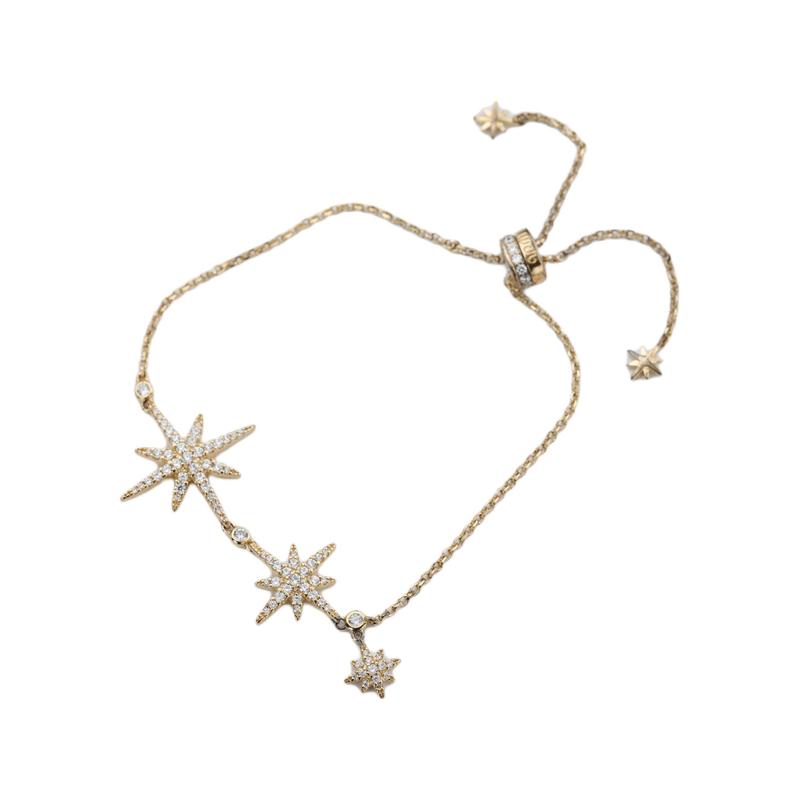 APM Monaco Six-pointed star shape, adjustable design, 925 silver bracelet, women s gold AB4031OXY серебряный