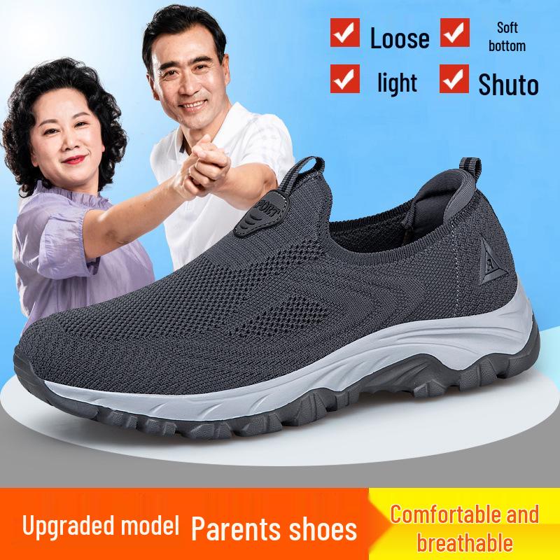 Genuine Summer Sports Shoes - Non-slip Soft Sole for Middle-aged & Elderly Men