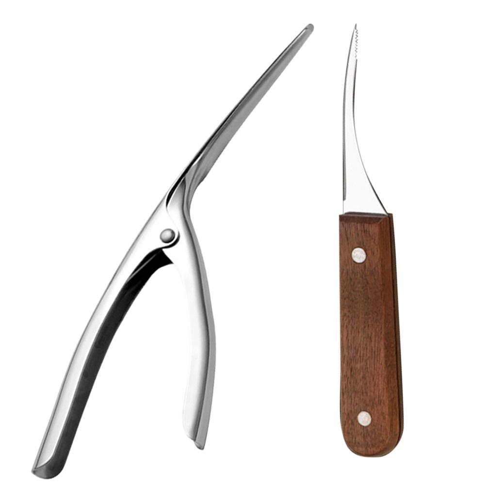 2Pcs Stainless Steel Shrimp Opener Seafood Peeling Tool Kitchen Gadgets Shellfish Cleaner Long Beak Shrimp Deveiner