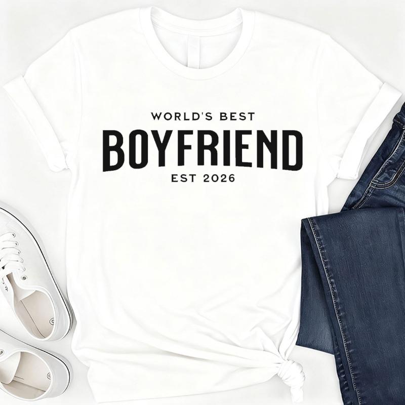

Worlds Best Boyfriend 2026 TShirt Valentines Gift for Boyfriend Tall Husband Gift Fathers Day Gift for Tall Unisex Women Tees 3XL
