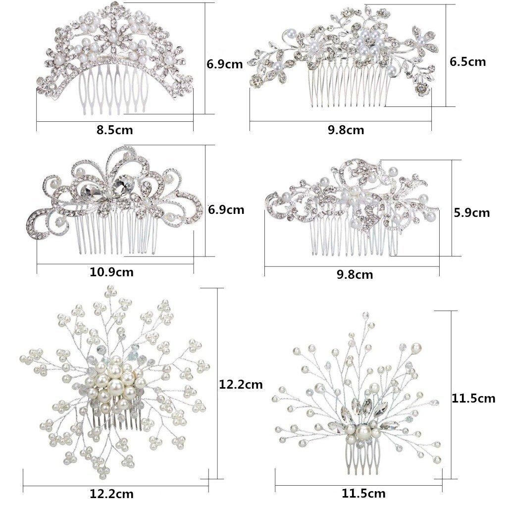 Formemory Bridal Hair Pearl Flower Ornaments Head Formal Wedding Hair Hair Hair Clip for Entrance and Parties Ornaments, Hairpins, (6 pieces), U-pins
