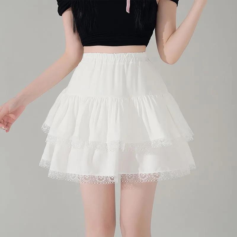 New Short Skirt Lace Lace Cake Skirt Anti-exposure Cute Puffy Skirt Short Skirt High Waist Ballet Skirt