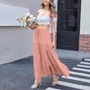 Saia Longa Lisa Estilo Boho Feminina com Fenda Lateral