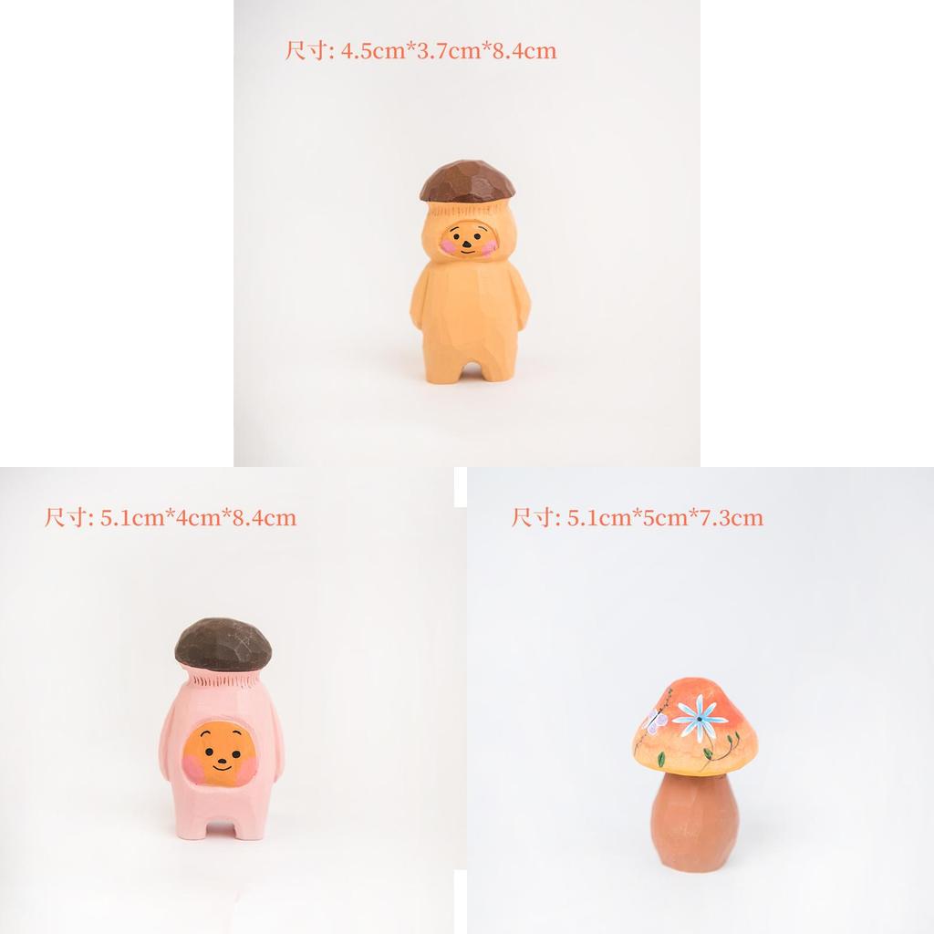 Wooden Mushroom Sculpture Handmade Housewarming Gift Kitchen Tabletop Ornament