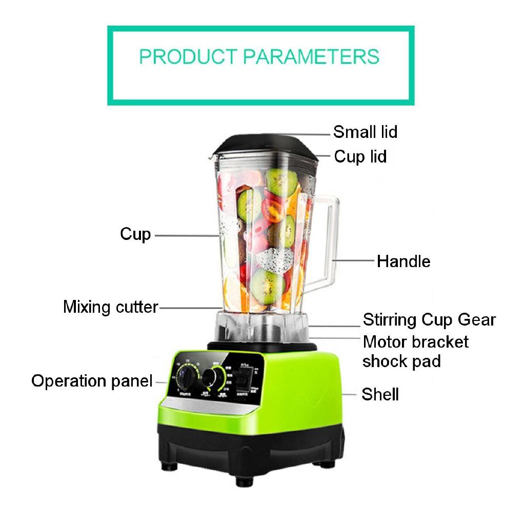 1300W 2L Auto Electric Heating Blender Adjustable Speed Food Mixer Juicer Kitchen Food Processor Ice Crusher Smoothie Maker