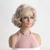 Elegant Women's Synthetic Blonde Wig with Bangs for Lady Short Curly Wigs Daily Party Costume Cosplay Heat Resistant