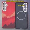 Carbon Fiber Aramid Magnetic Case for Samsung Galaxy S26+ Kevlar Fabric S26plus Thin Hard Lightweight Cover Magnetic Balck  Red
