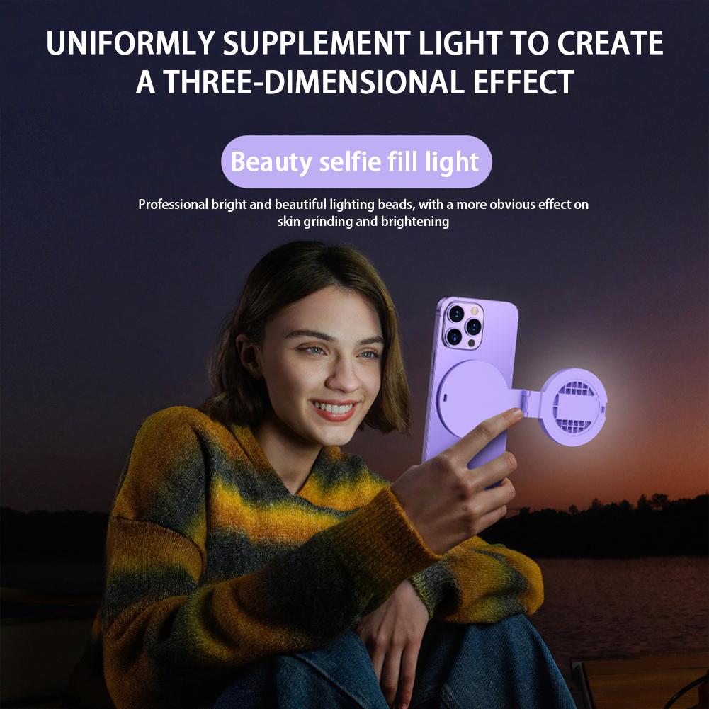 Clip-on Selfie Ring Light,200mAh Rechargeable Selfie Light Clip Video Light with Mirror,Portable Selfie Lamp for Phone Camera