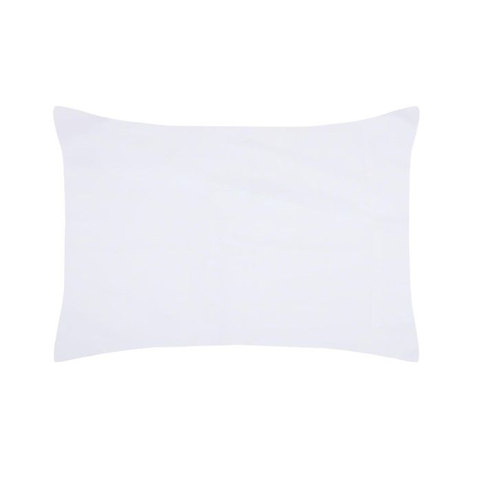 1 Taie d'oreiller percale de coton uni 50 x 70 cm Elysee blanc