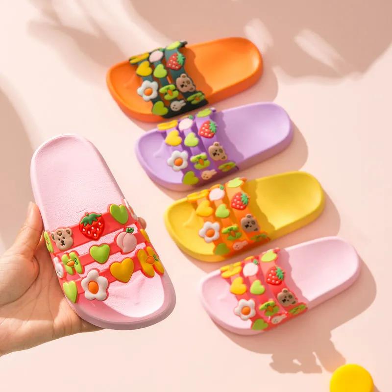 Papuci pentru copii din PVC din desene animate de vară pentru copii, papuci drăguți pentru casă, pantofi pentru familie, curcubeu, papuci pentru copii mici