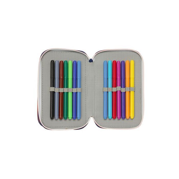 Trousse - FC BARCELONE - Triple Filled Pencil Case - 37 accessoires - Bleu - Synthétique