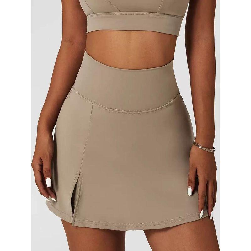 Oiob Feather Tennis Exercise Skirt Female Fashion Tape Fake Two-Piece Running Workout Quick-Drying Slim Looking Yoga A- Line Skirt