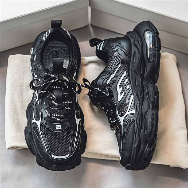 

Мужская обувь 2025 года, лето, новые, молодежные, красивые, повседневные, модные туфли для папы, мужские, тонкие, дышащие, сетчатые кроссовки 39 чёрный