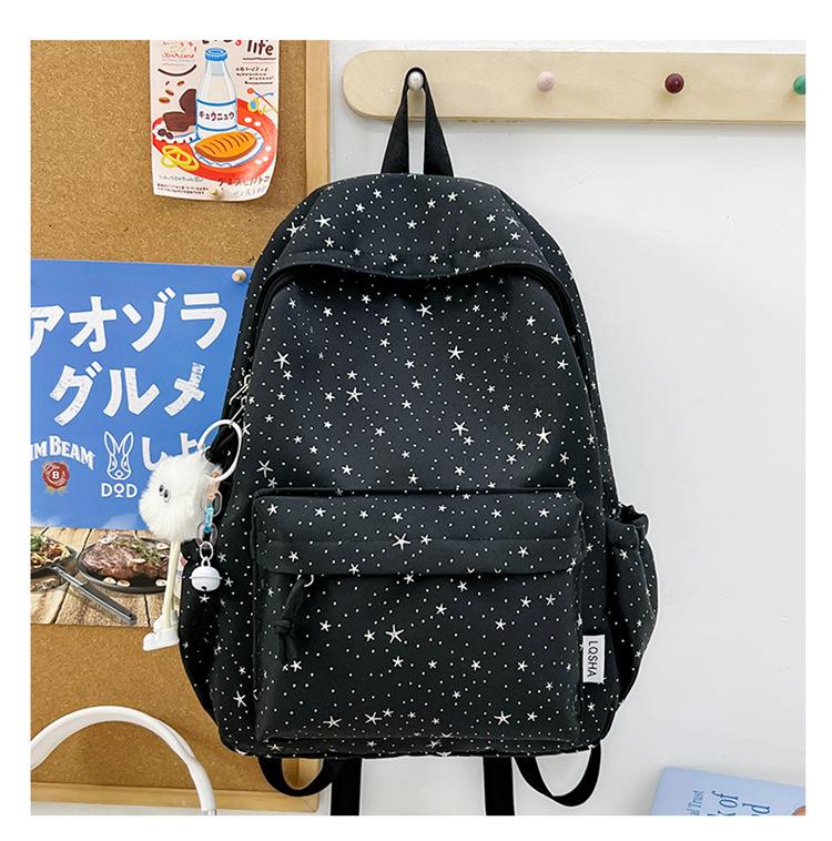 Schoolbag Korean Ins Wind Star Backpack Female Large Capacity Junior High School Student School Bag Leisure Travel Computer Backpack