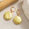 Personalized Fashion Round Pendant Long Women's Necklace Earrings Geometric Smooth CCB Jewelry Set