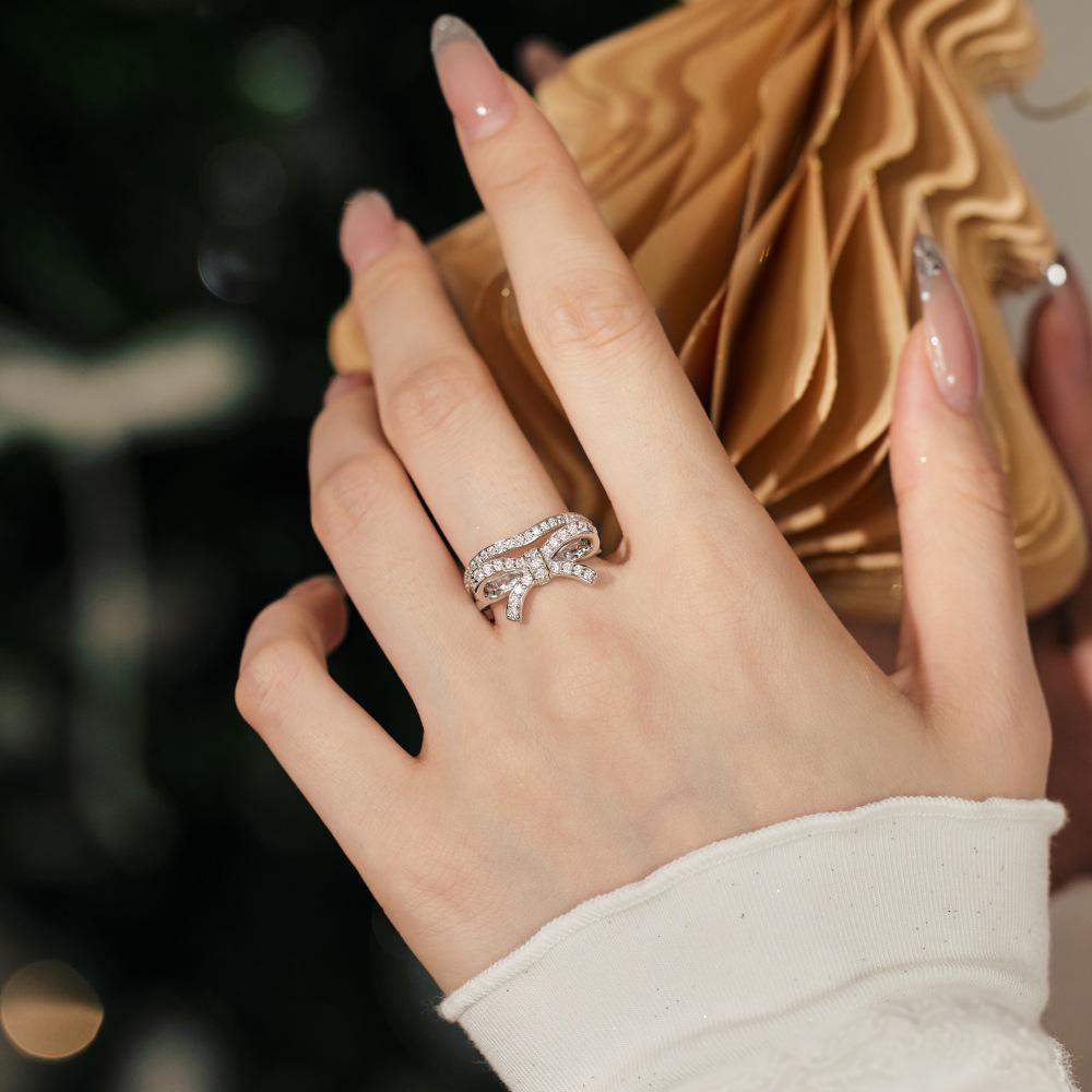 Δαχτυλίδι φιόγκος από ασήμι 925: Μοναδικό Στρωτό Σχέδιο για Γυναίκες και Κορίτσια