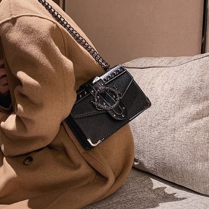 Harujio Shoulder Punk Crossbody Street Mini Shoulder Sickly Cute Women's Bag, Rock, Bag, Gothic, Black, Style, Mass-Produced Bag, Dark, Mass-Produced,