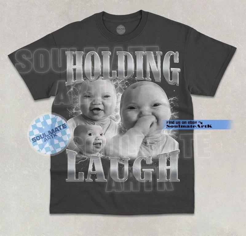 AI Baby Holding Laugh T-Shirt Funny Trend Meme Hilarious Graphic Unisex Shirt 4XL