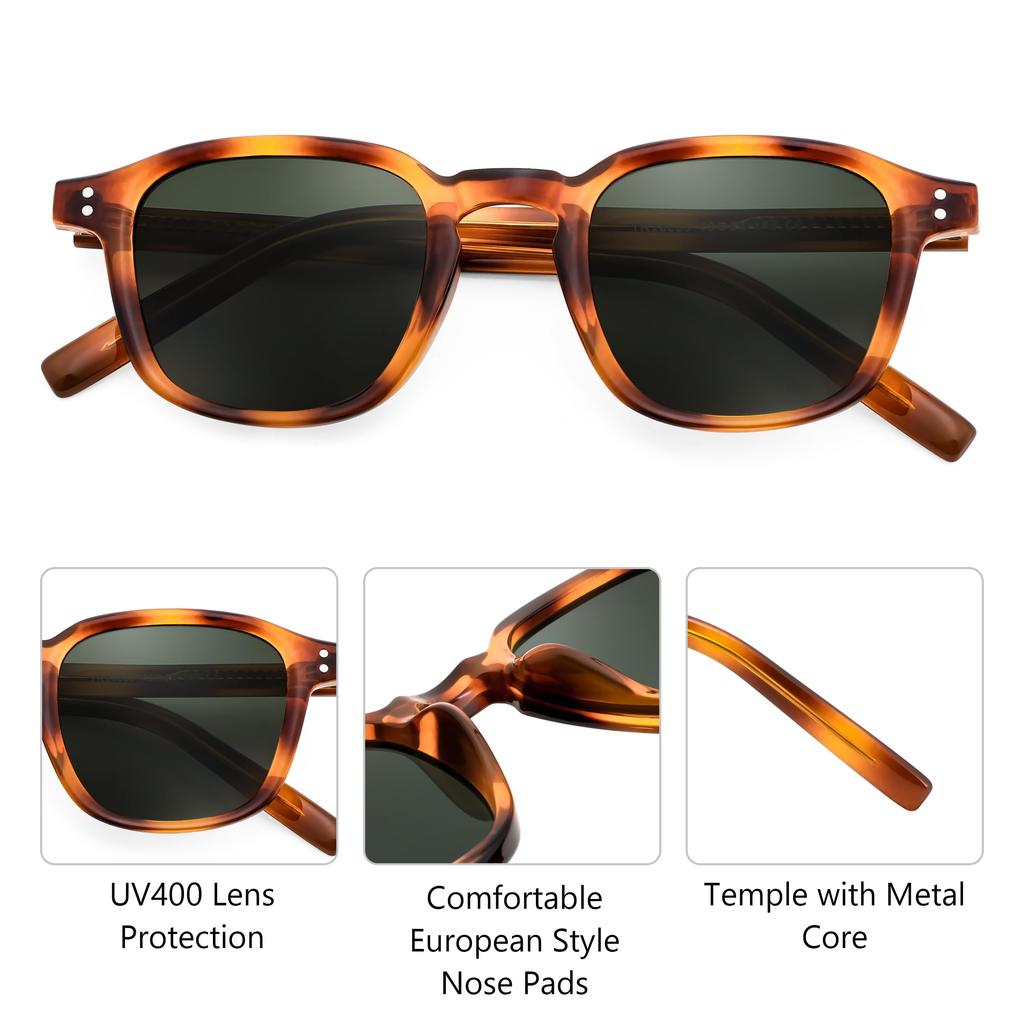 Sunglasses for Women UV400 PC Wellington Unisex [FEISEDY] & Men, Protection, Glasses, Style, Stylish, Lightweight, Non-Prescription, Non-Polarized,