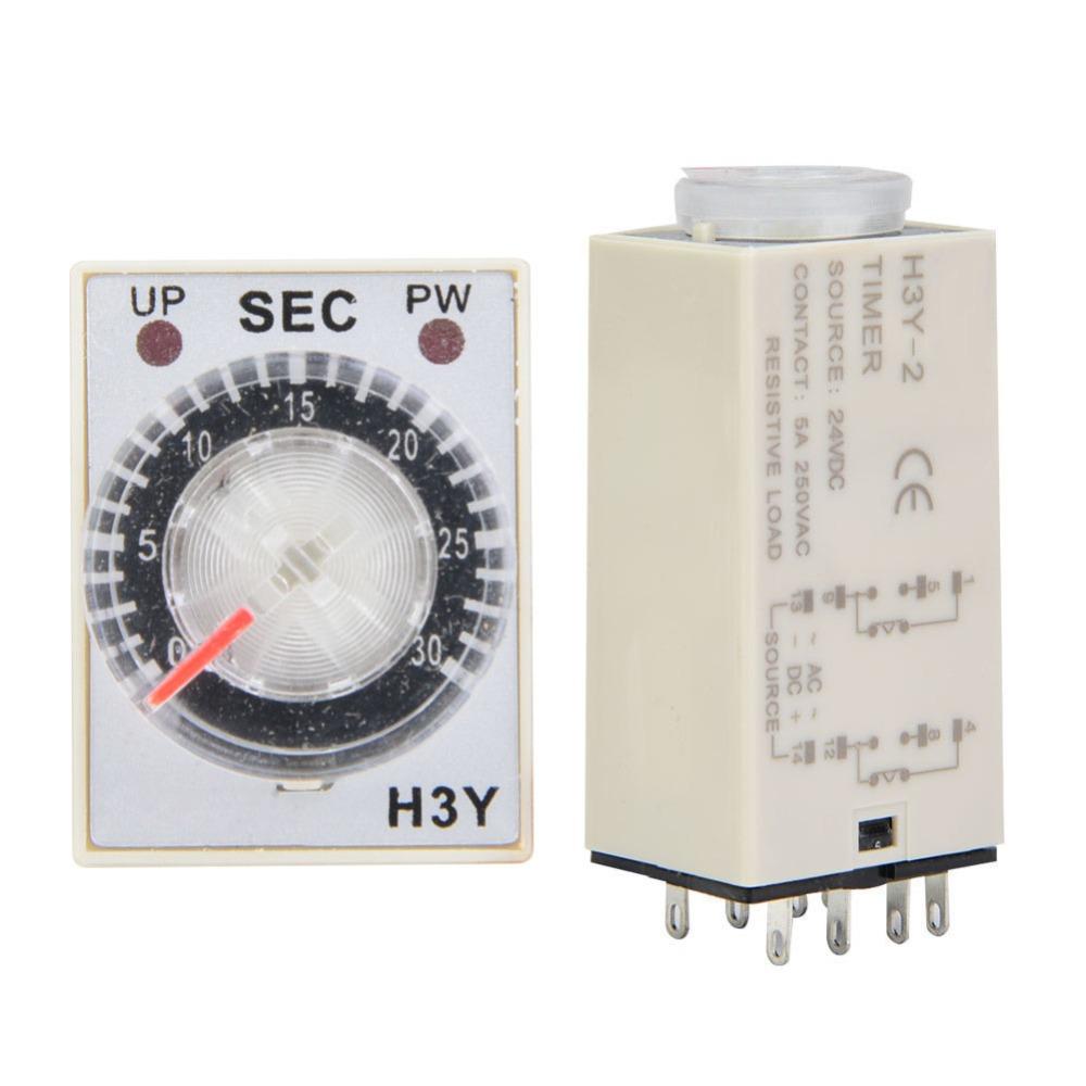 1/10/30/60S Delay Timer H3Y-2 Time Switch 24V Precision Timing Time Relay Electrical Systems