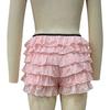 Women Summer Shorts Multi-layered Scattered Hem Ruffle Lace Trim Beach Shorts Lolita Style