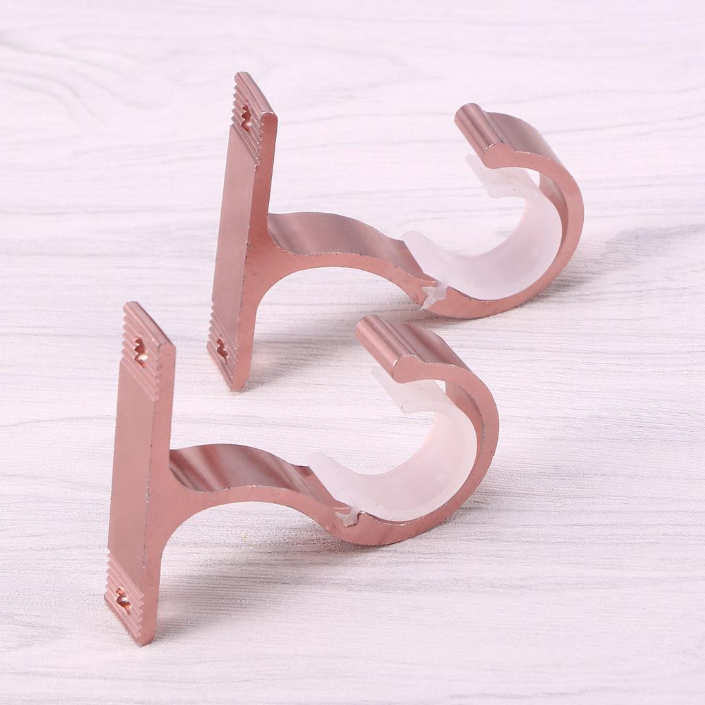 2 PCS Curtain Rod Holders Wall Mount Bracket Hooks Double Ceiling Mounting Brackets